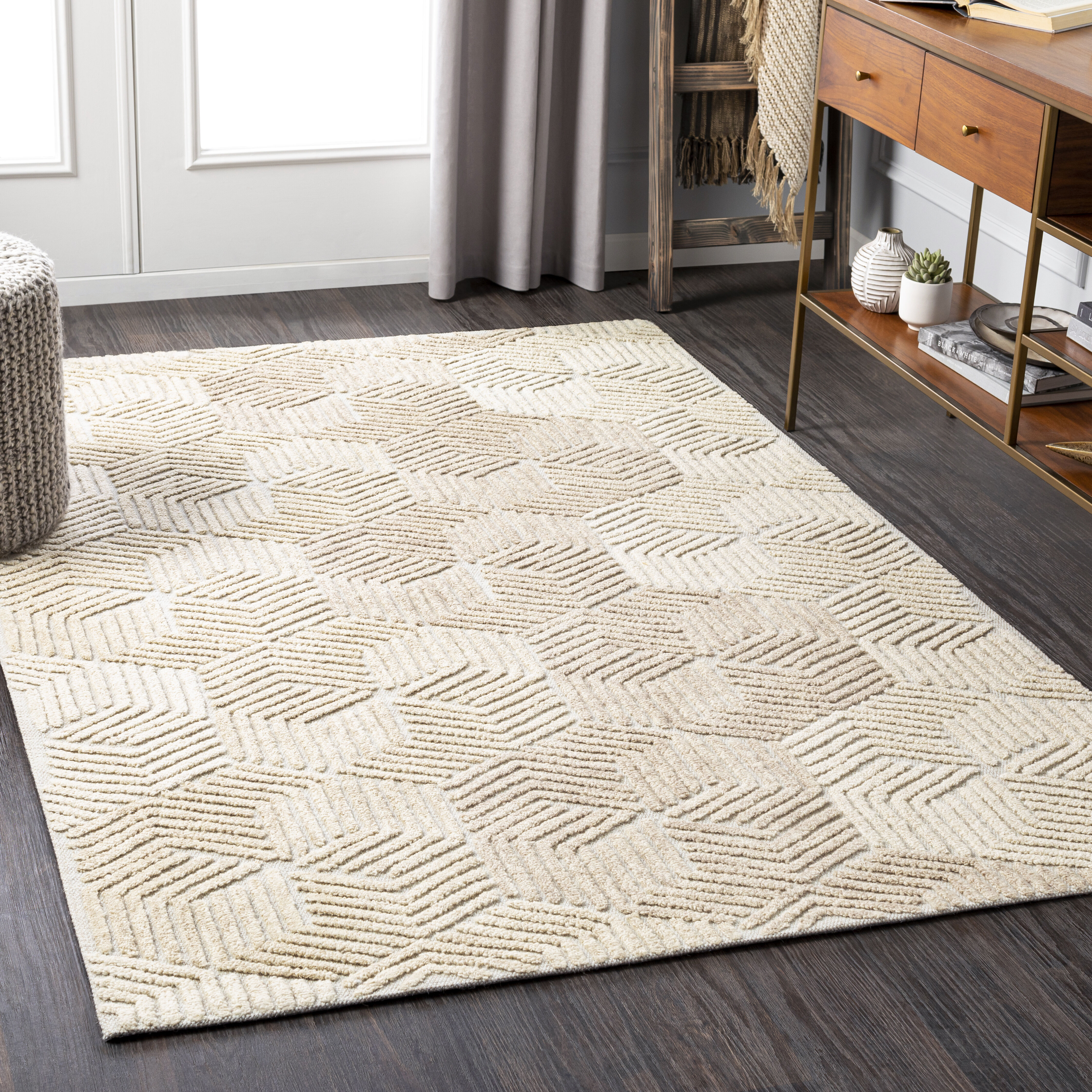 Oakland 36 X 24 inch Cream Rug in 2 x 3, Rectangle