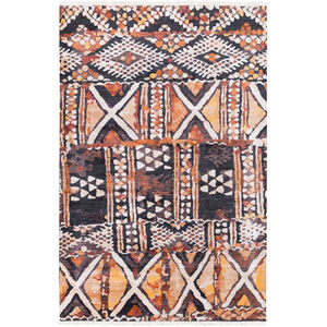 Zambia 36 X 24 inch Khaki/Camel/Saffron/Burnt Orange/Tan/Black Rugs, Bamboo Silk and Wool