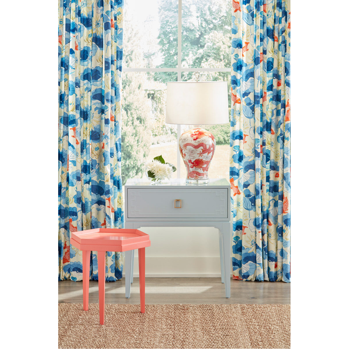 Wildwood 31 inch 100 watt Red/White Glaze Table Lamp Portable Light