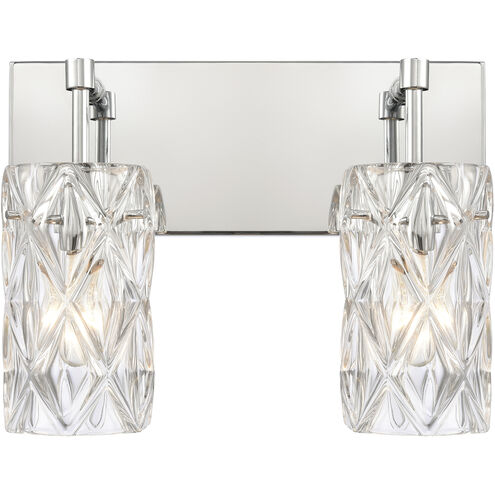 Forma de Crystal 2 Light 14 inch Polished Chrome Vanity Light Wall Light