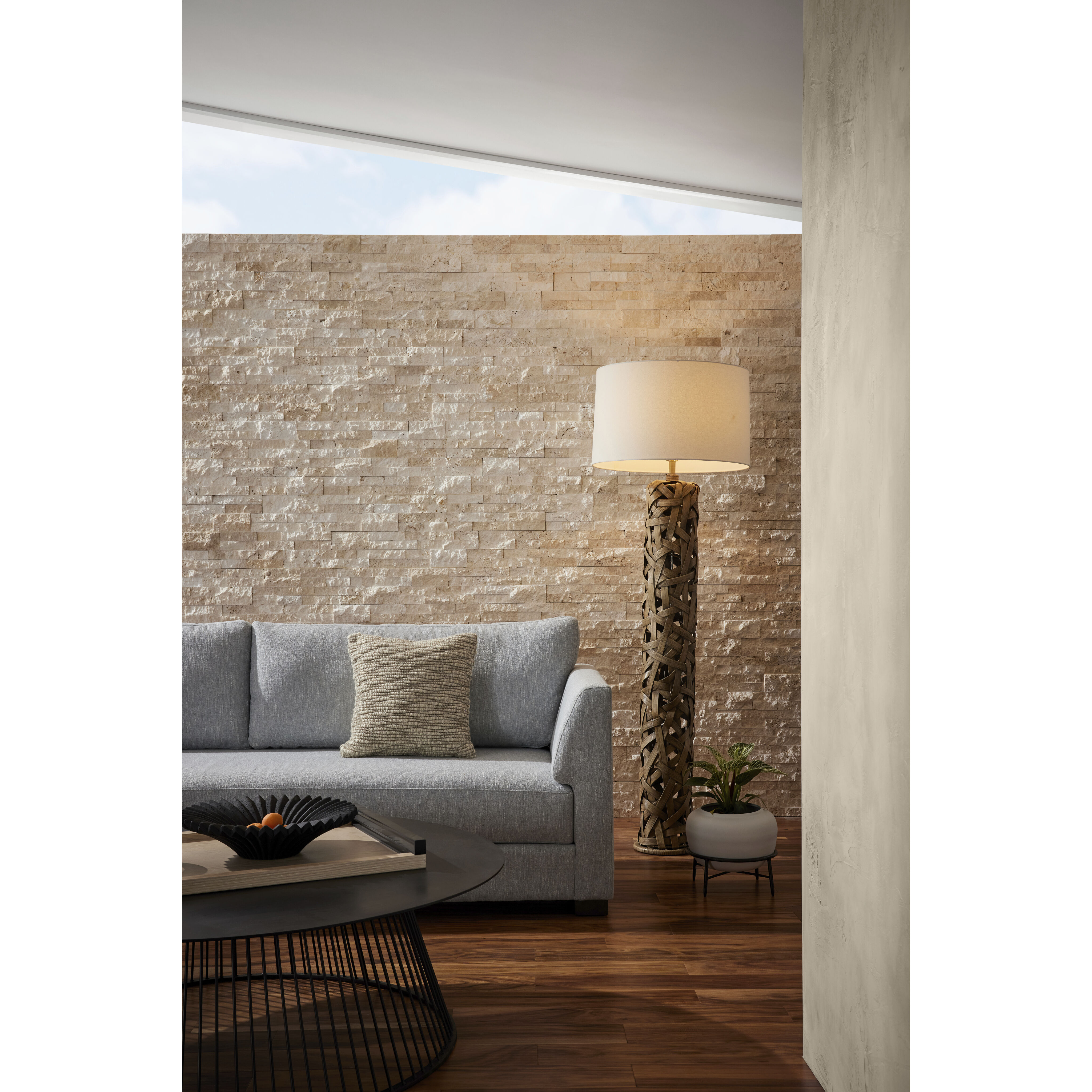 Horatio 72 inch 150.00 watt Palm Gray Floor Lamp Portable Light