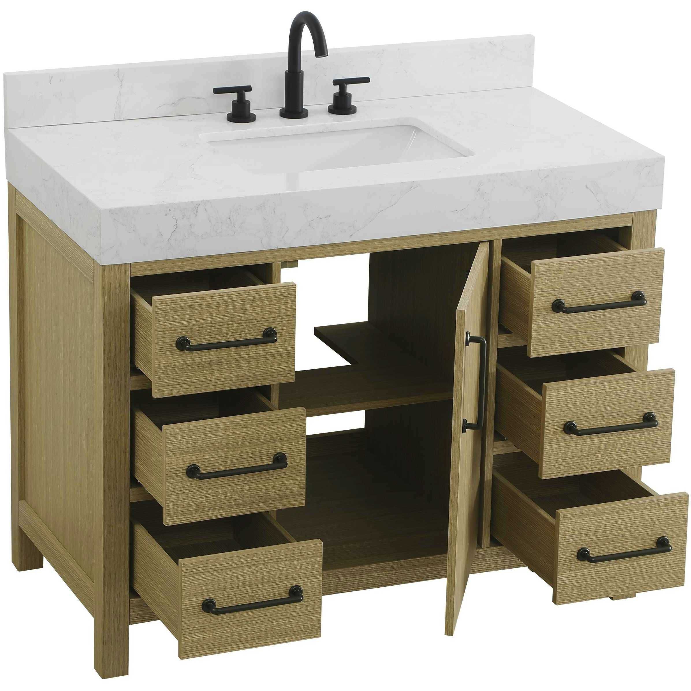 Nathan 42 X 34 inch Honey Brown Bathroom Vanity Cabinet