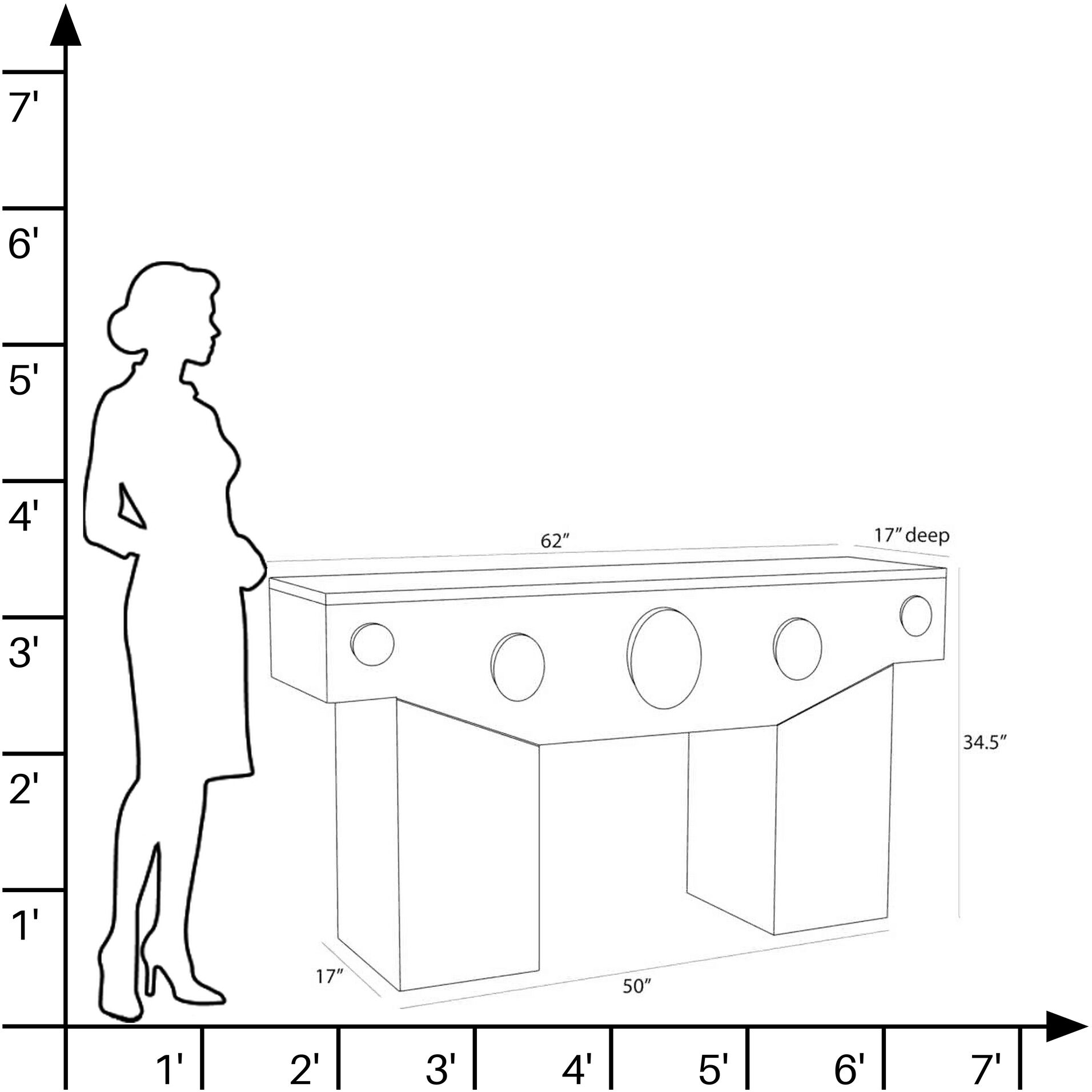 Cairo 62 X 17 inch Umber and Bengal with Antique Brass Console Table