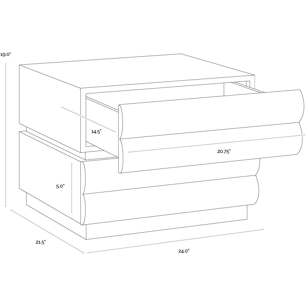 Subira 24 X 21.5 inch Cream Nightstand