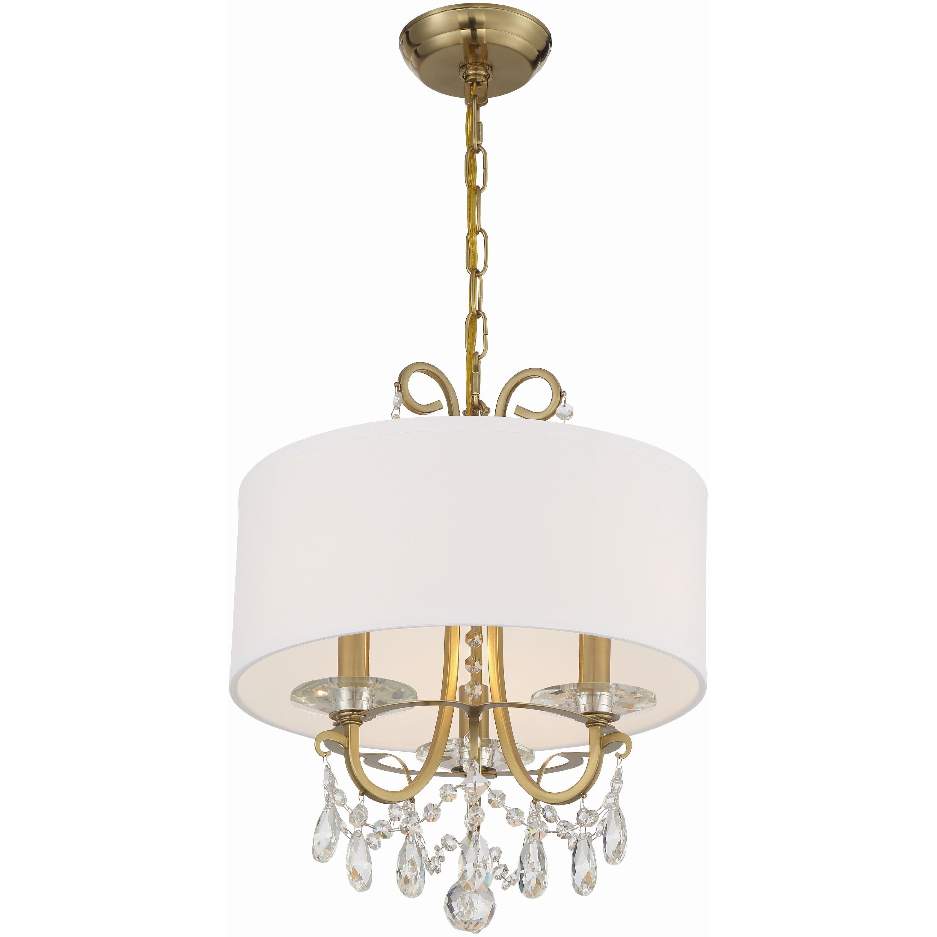 Othello 3 Light 14 inch Vibrant Gold Mini Chandelier Ceiling Light in Clear Spectra