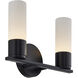 Fusion Collection - Cellini Family 32 inch Matte Black and Ribbed Opal Bath Bar Wall Light in 4, EVOLV