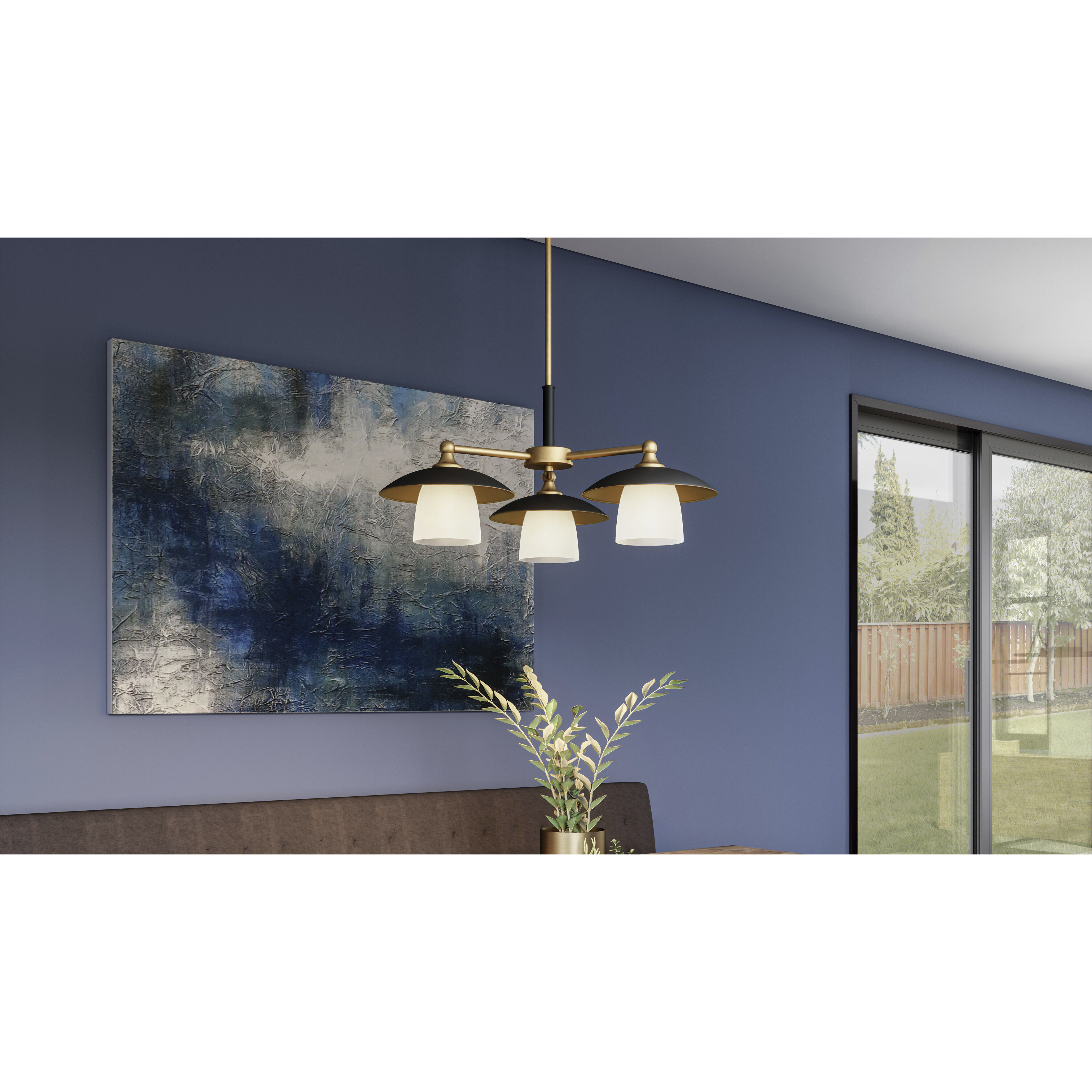 Fayette 3 Light 24 inch Earth Black Chandelier Ceiling Light