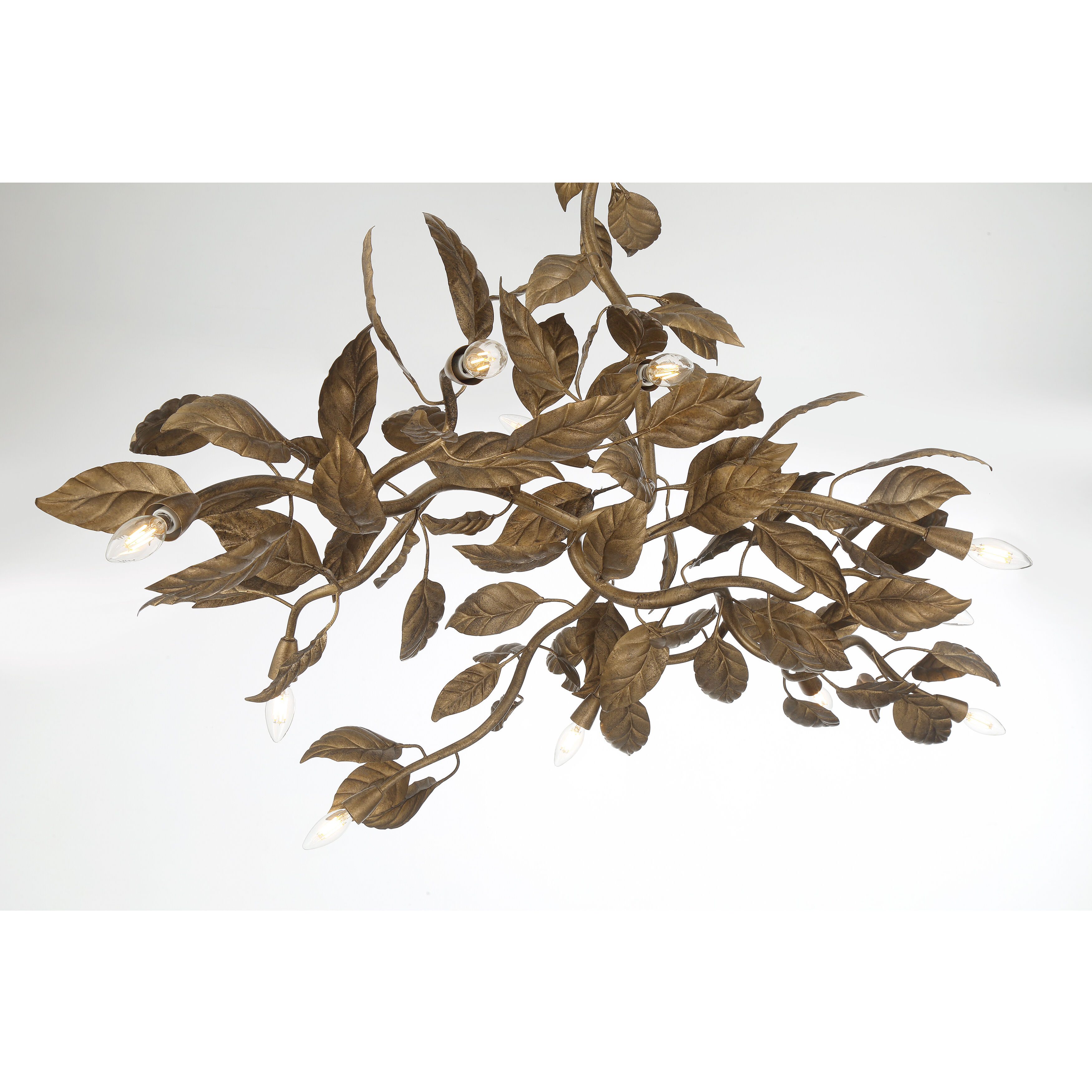 Seraphine 11 Light 60 inch Weathered Gold Linear Chandelier Ceiling Light