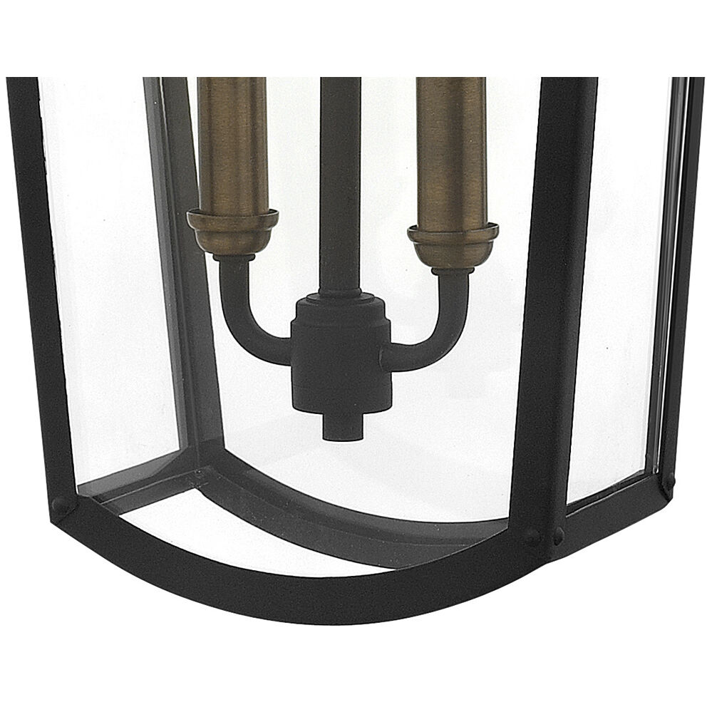 Burton 2 Light 10 inch Black Outdoor Hanging Lantern