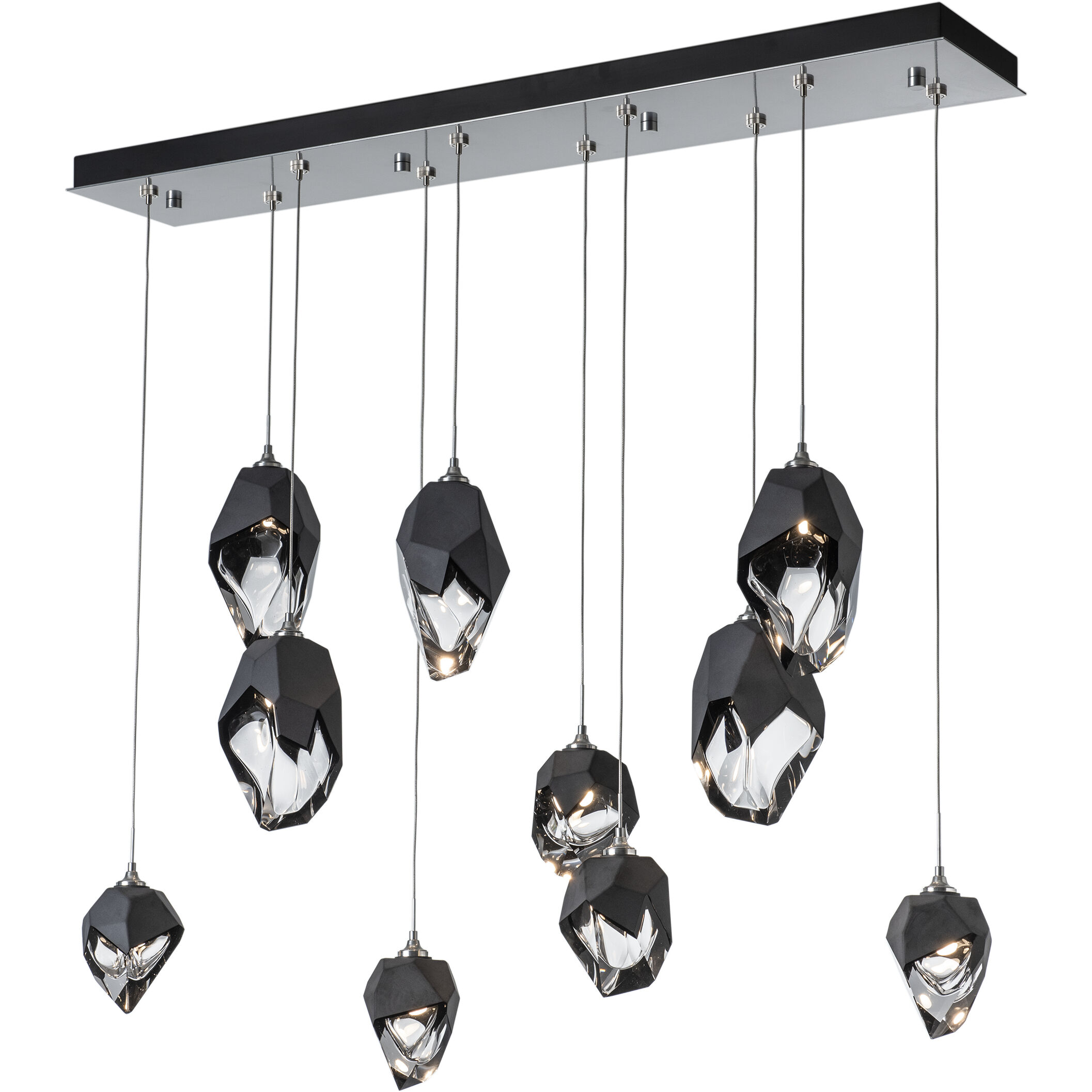 Chrysalis 10 Light 10.1 inch Sterling Pendant Ceiling Light in Black Crystal