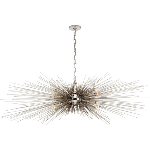 Kelly Wearstler Strada 16 Light 60 inch Polished Nickel Linear Chandelier Ceiling Light, Large