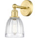 Brookfield Sconce Wall Light in Satin Gold, Clear