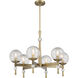 Populuxe 6 Light 28 inch Oxidized Aged Brass Chandelier Ceiling Light