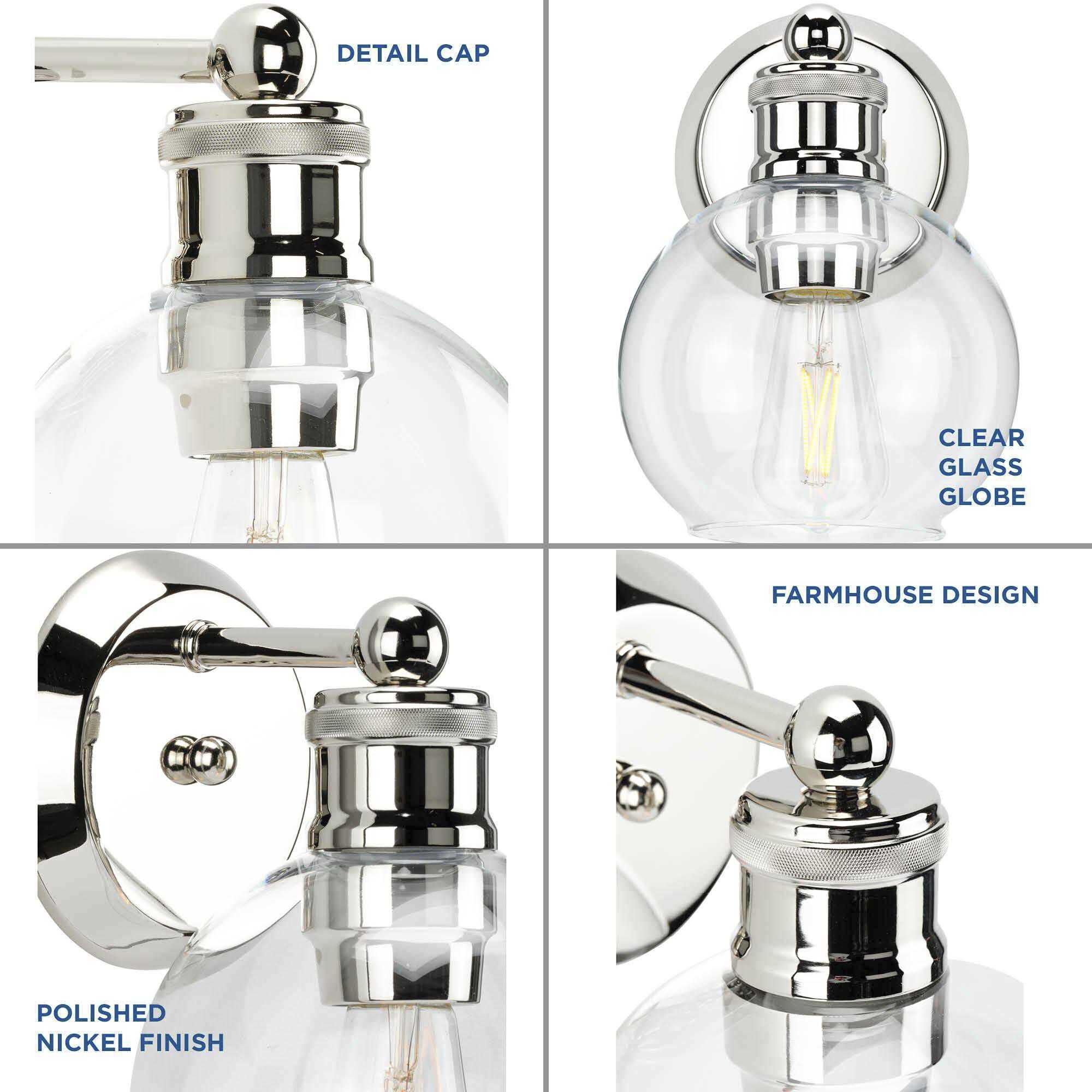 Hansford 1 Light 7 inch Polished Nickel Bath Vanity Wall Light