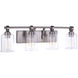 Romero 4 Light 30 inch Brushed Polished Nickel Vanity Light Wall Light