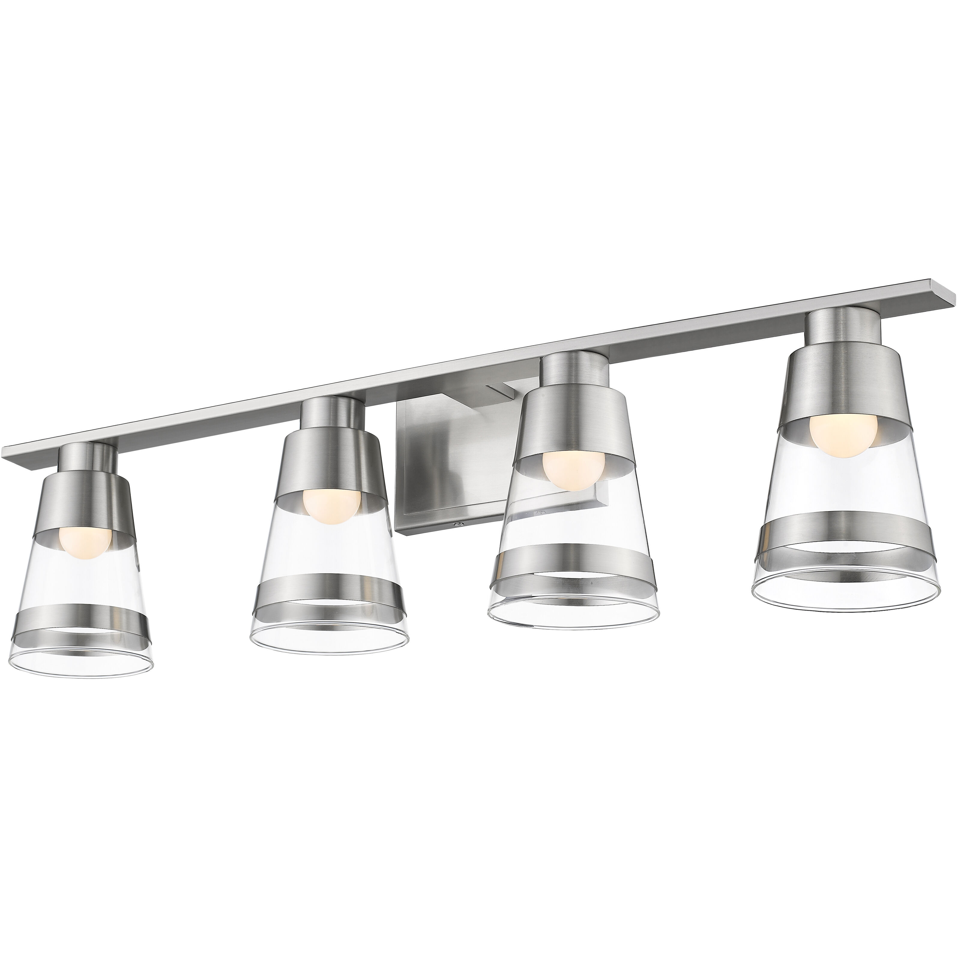 Ethos LED 32 inch Brushed Nickel Vanity Wall Light in Clear Glass