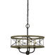 Modica 3 Light 16 inch Distress Ivory and Iron Pendant Ceiling Light, Convertible