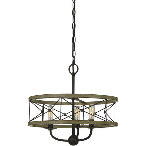 Modica 3 Light 16 inch Distress Ivory and Iron Pendant Ceiling Light, Convertible