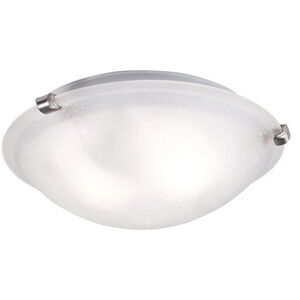 Linen Glass 2 Light 12 inch Rubbed Oil Bronze Flushmount Ceiling Light