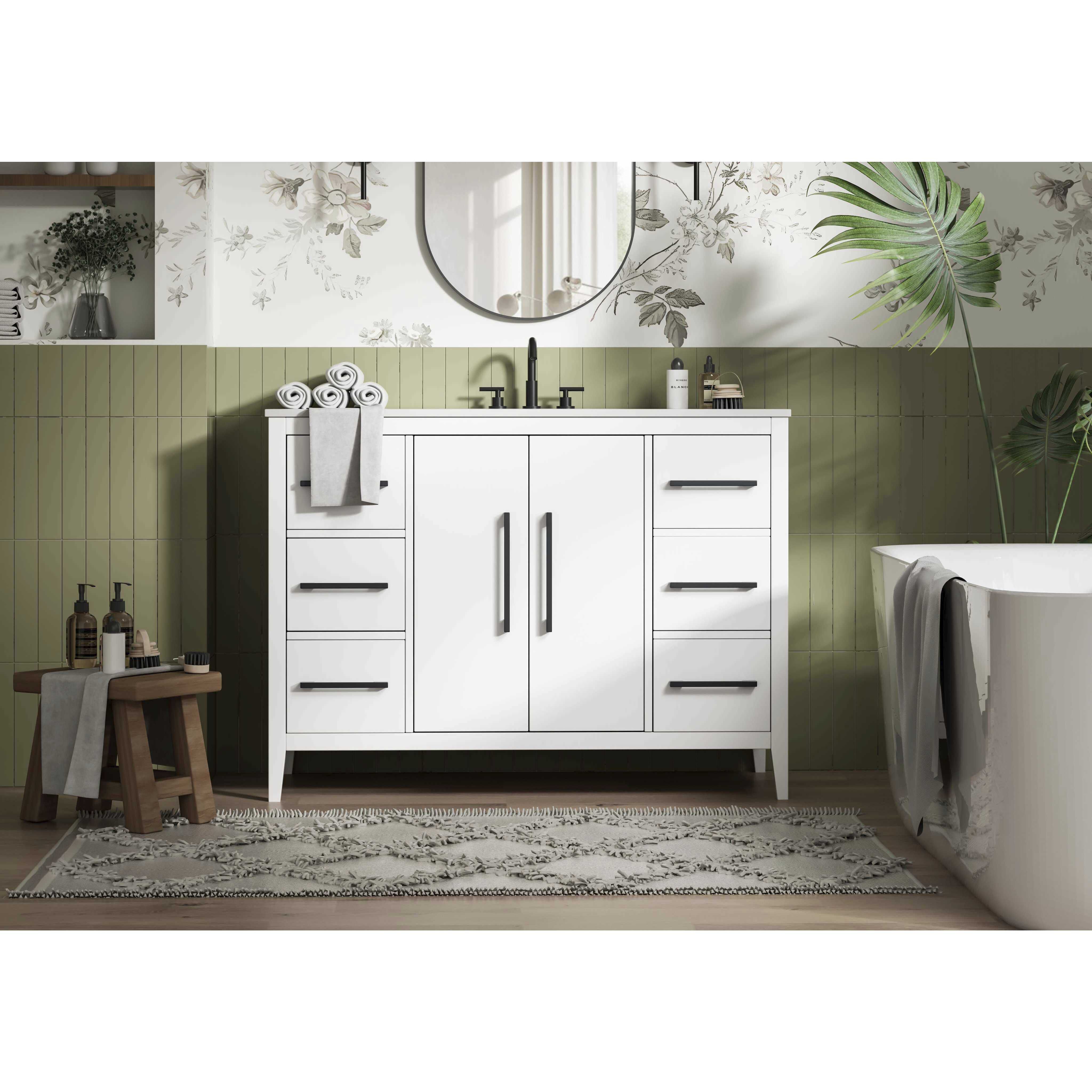 Millie 48 X 35 inch White Bathroom Vanity Cabinet