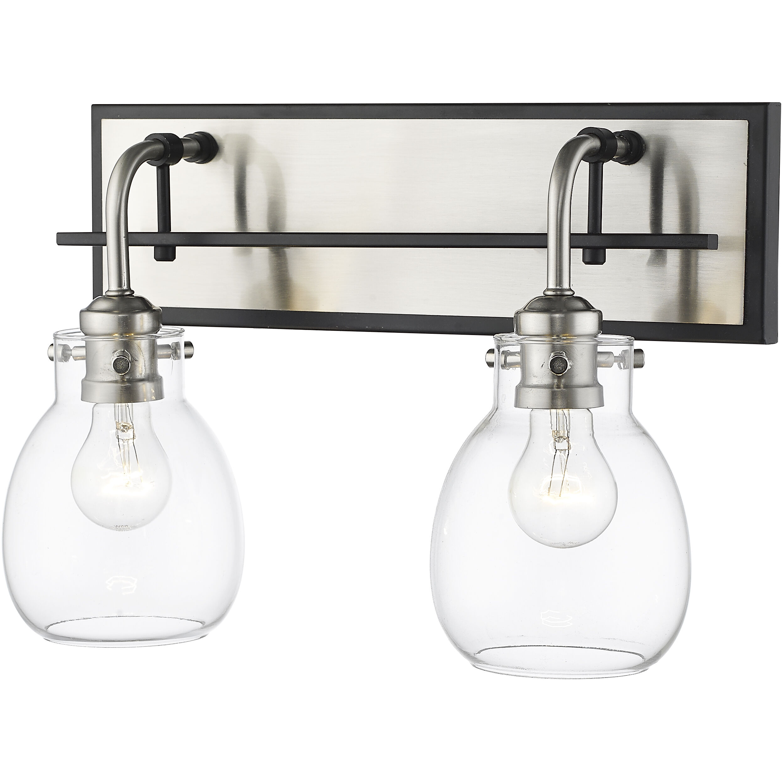 Kraken 2 Light 16 inch Matte Black and Brushed Nickel Wall Sconce Wall Light