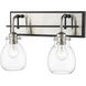 Kraken 2 Light 16 inch Matte Black and Brushed Nickel Wall Sconce Wall Light