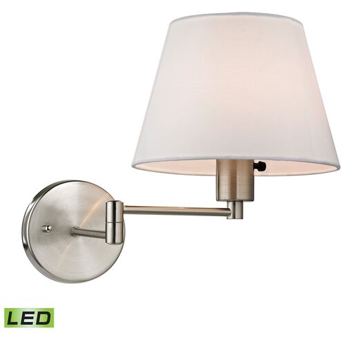 Avenal 11 inch 9.5 watt Brushed Nickel Swingarm Sconce Wall Light in LED