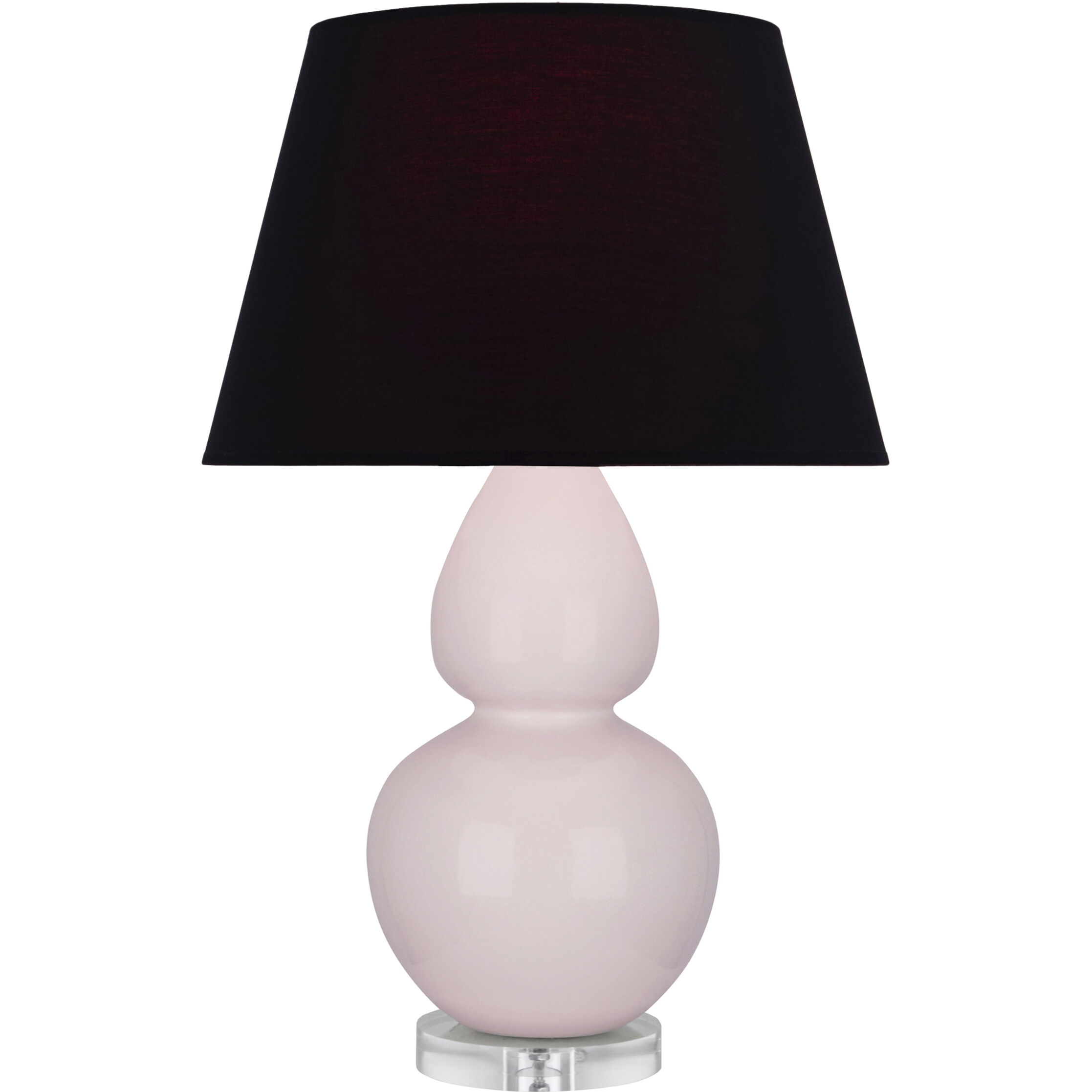 Double Gourd 30 inch 150 watt Rose Water with Lucite Table Lamp Portable Light in Ink Black with Rose Red