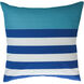 Dann Foley 24 inch Teal and White and Navy Blue Decorative Pillow