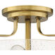 Harper 3 Light 18 inch Heritage Brass Indoor Semi-Flush Mount Ceiling Light in Clear Seedy