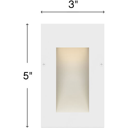 Taper 12v 1.20 watt Satin White Landscape Step Light, Vertical