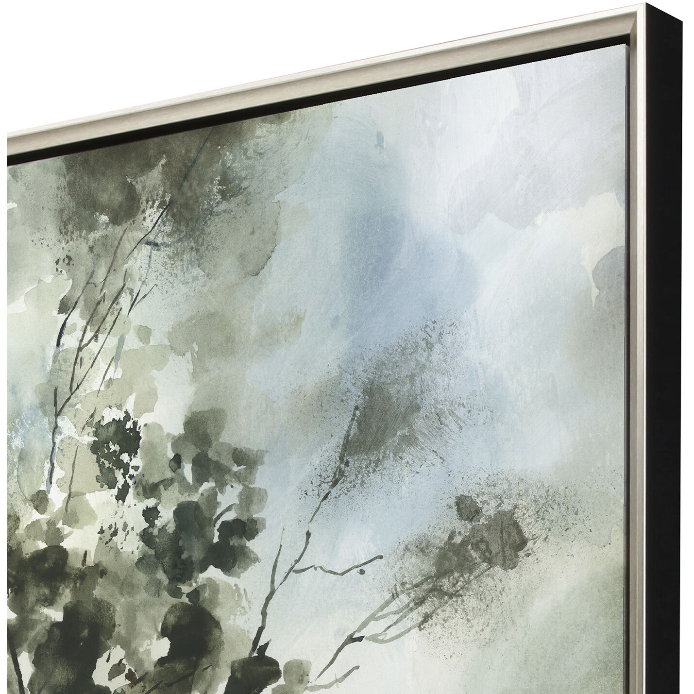 Forest Grove Gray and Beige and Blue and Green Canvas