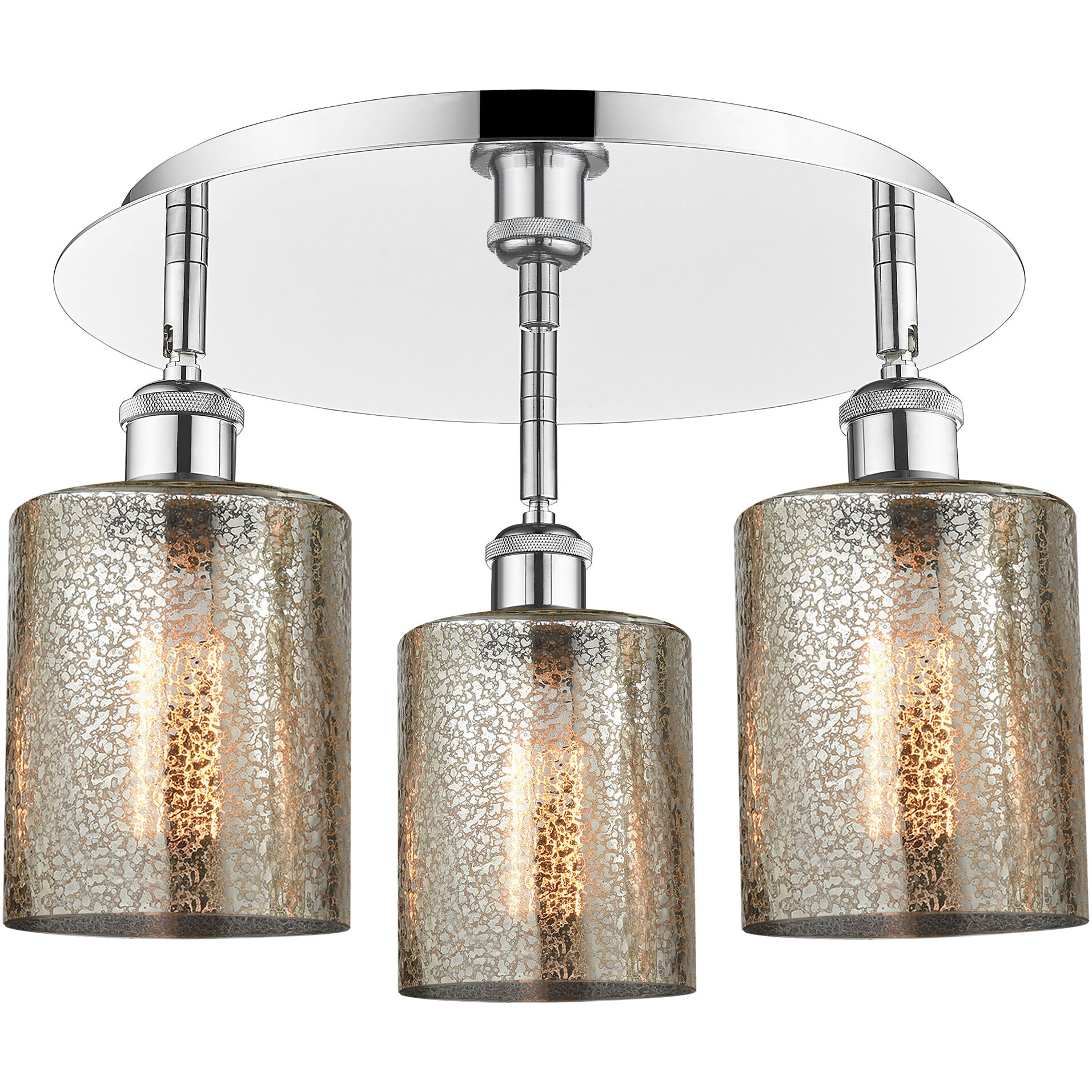 Cobbleskill 3 Light 16.75 inch Polished Chrome Flush Mount Ceiling Light in Mercury