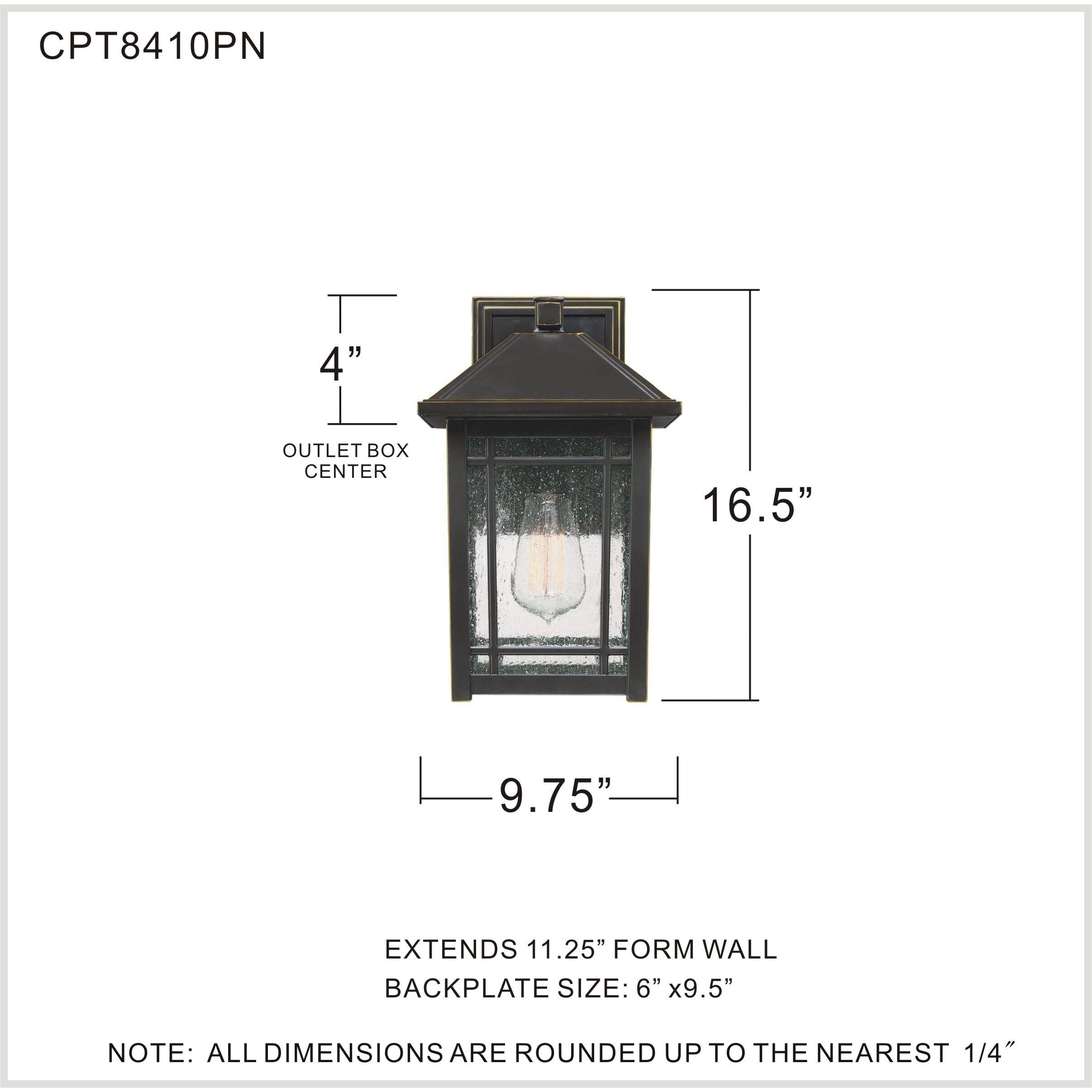 Cedar Point 1 Light 17 inch Palladian Bronze Outdoor Wall Lantern