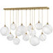 Lisa McDennon Skye 13 Light 60.25 inch Heritage Brass Linear Pendant Ceiling Light in Heritage Brass / Cased Opal