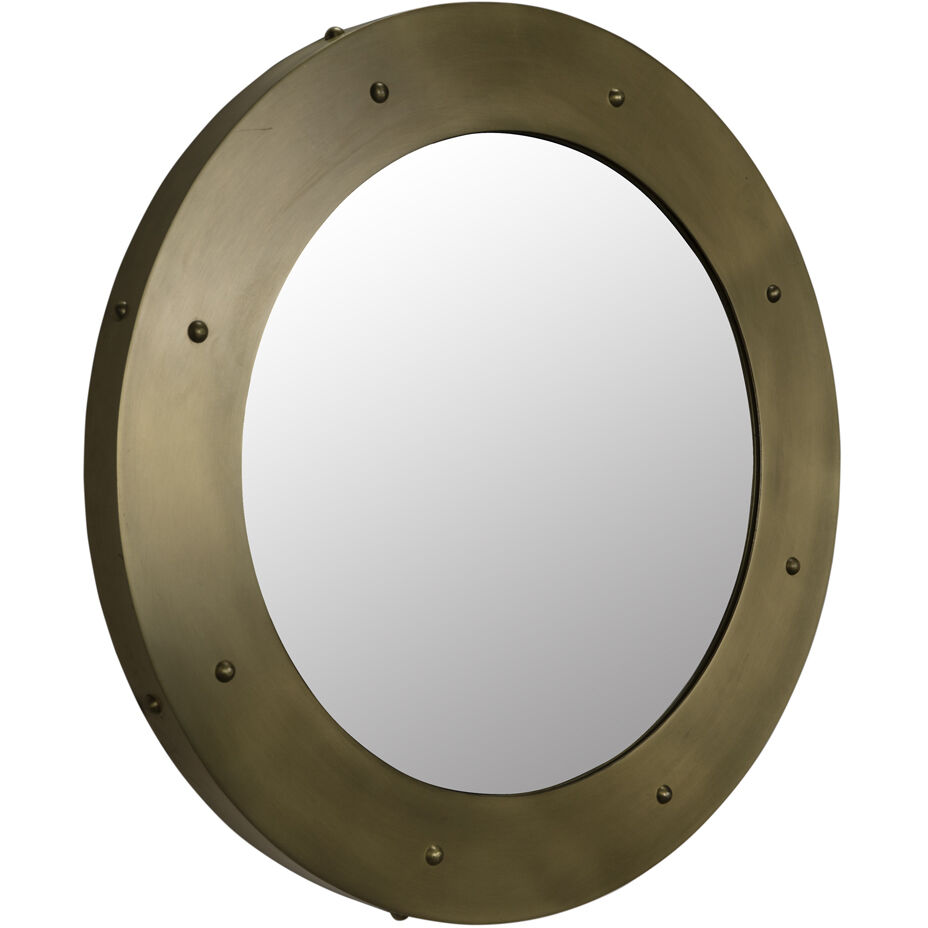 Clay 36 X 36 inch Antique Brass Mirror, Large