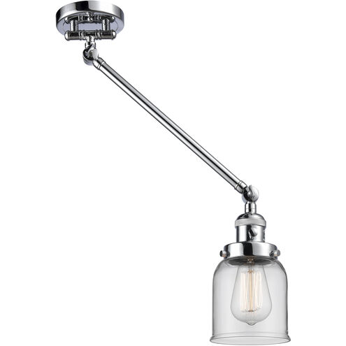 Small Bell 21 inch 60.00 watt Polished Chrome Swing Arm Wall Light, Franklin Restoration