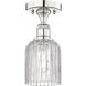 Bridal Veil 1 Light 5 inch Polished Nickel Semi-Flush Mount Ceiling Light in Clear