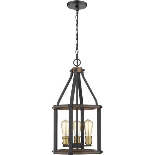 Kirkland 3 Light 12 inch Rustic Mahogany Pendant Ceiling Light