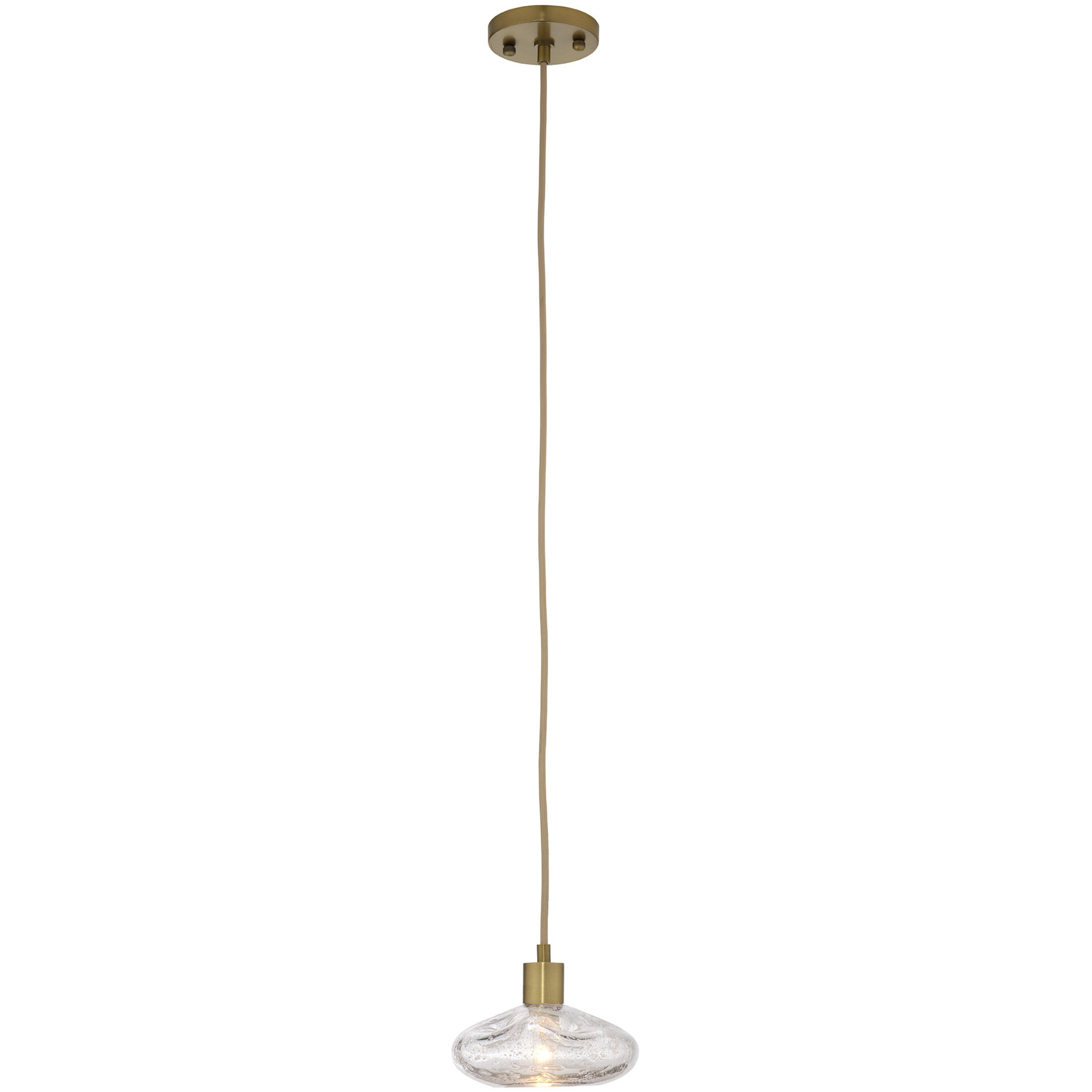 Reservoir LED 7 inch Antique Brass Pendant Ceiling Light, Inline