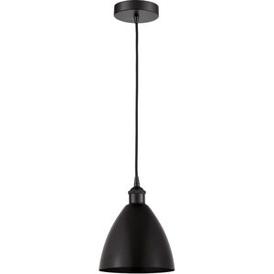 Edison Dome LED 8 inch Matte Black Mini Pendant Ceiling Light