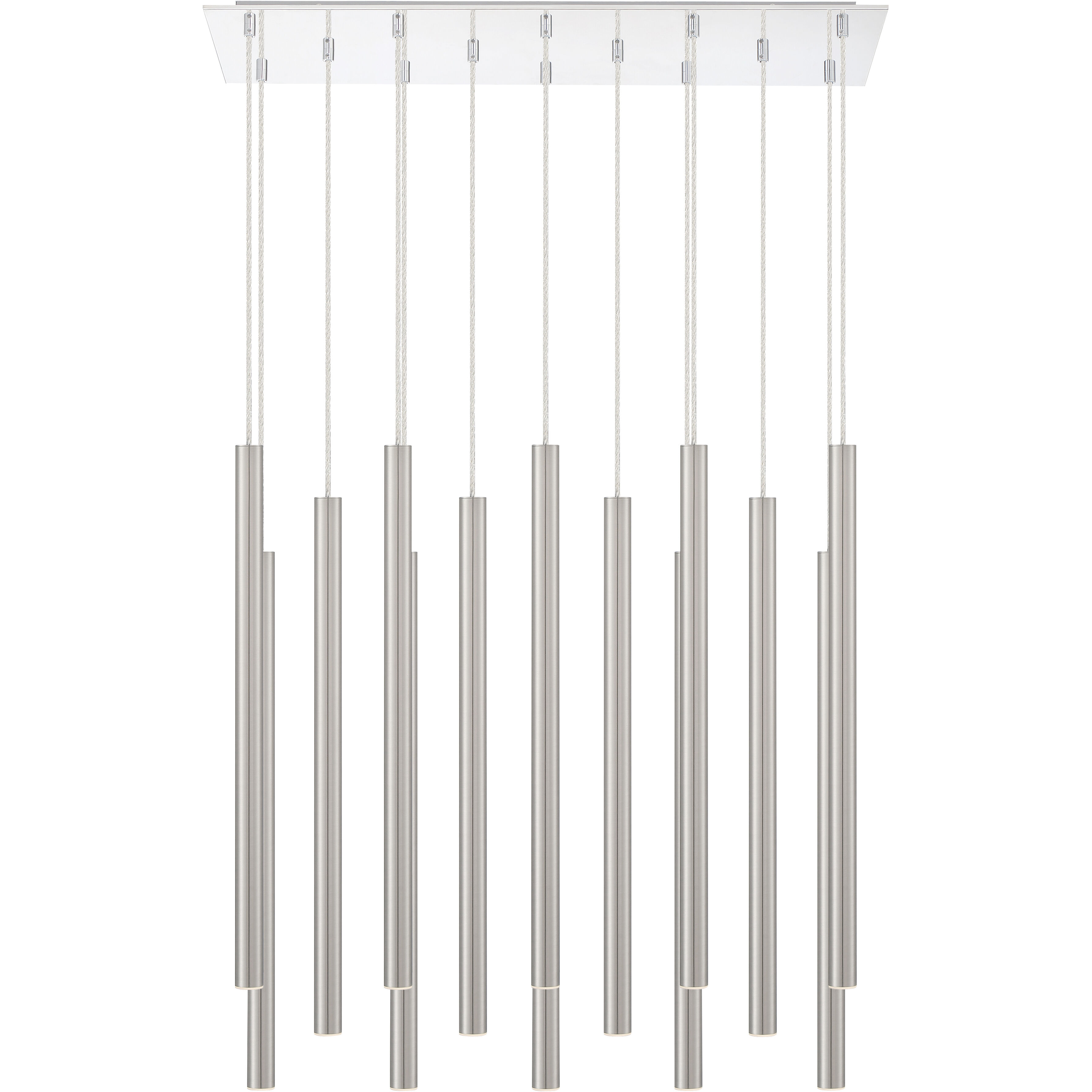 Forest LED 9.75 inch Chrome Chandelier Ceiling Light in Brushed Nickel Steel, 51, 14