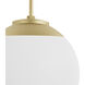 Hepburn 1 Light 12 inch Modern Brass Pendant Ceiling Light, Medium
