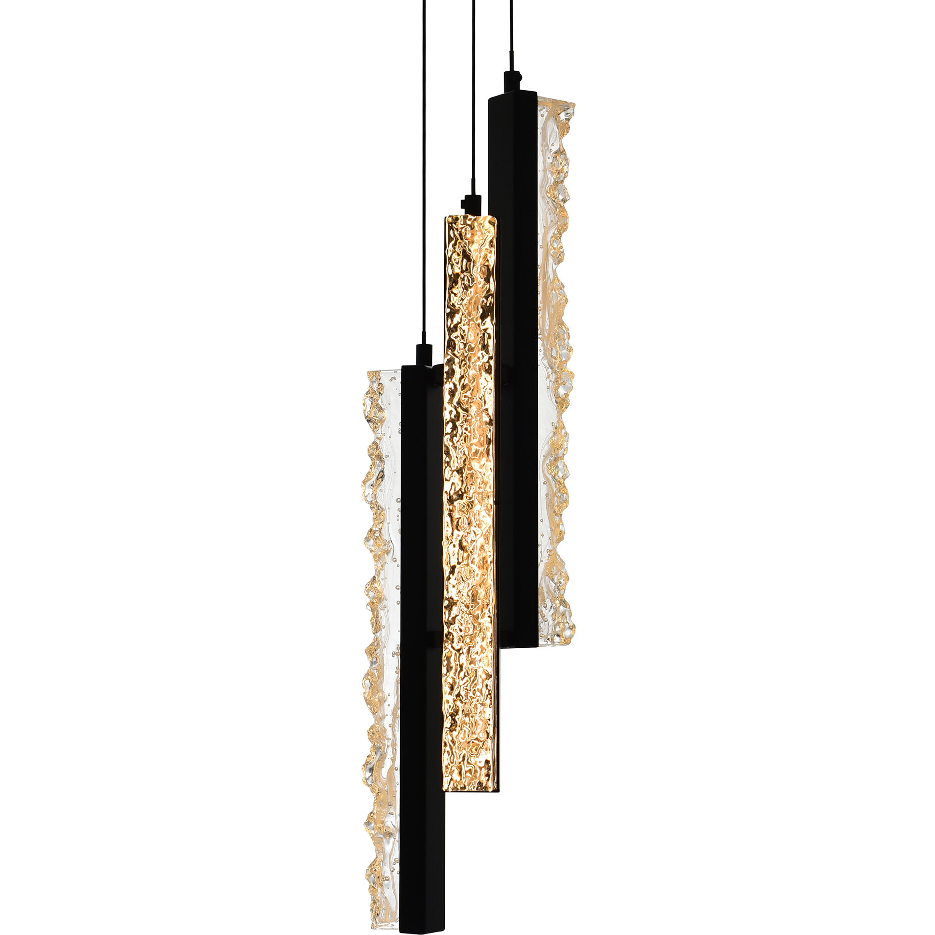 Stagger LED Black Mini Pendant Ceiling Light