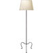 J. Randall Powers Albert 59 inch 75.00 watt Aged Iron Tri-Leg Floor Lamp Portable Light in Silk Box Pleat, Petite 