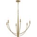 Jheni 6 Light 28 inch Brushed Gold Chandelier Ceiling Light