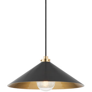 Clivedon 1 Light 20 inch Aged Brass and Distressed Bronze Pendant Ceiling Light