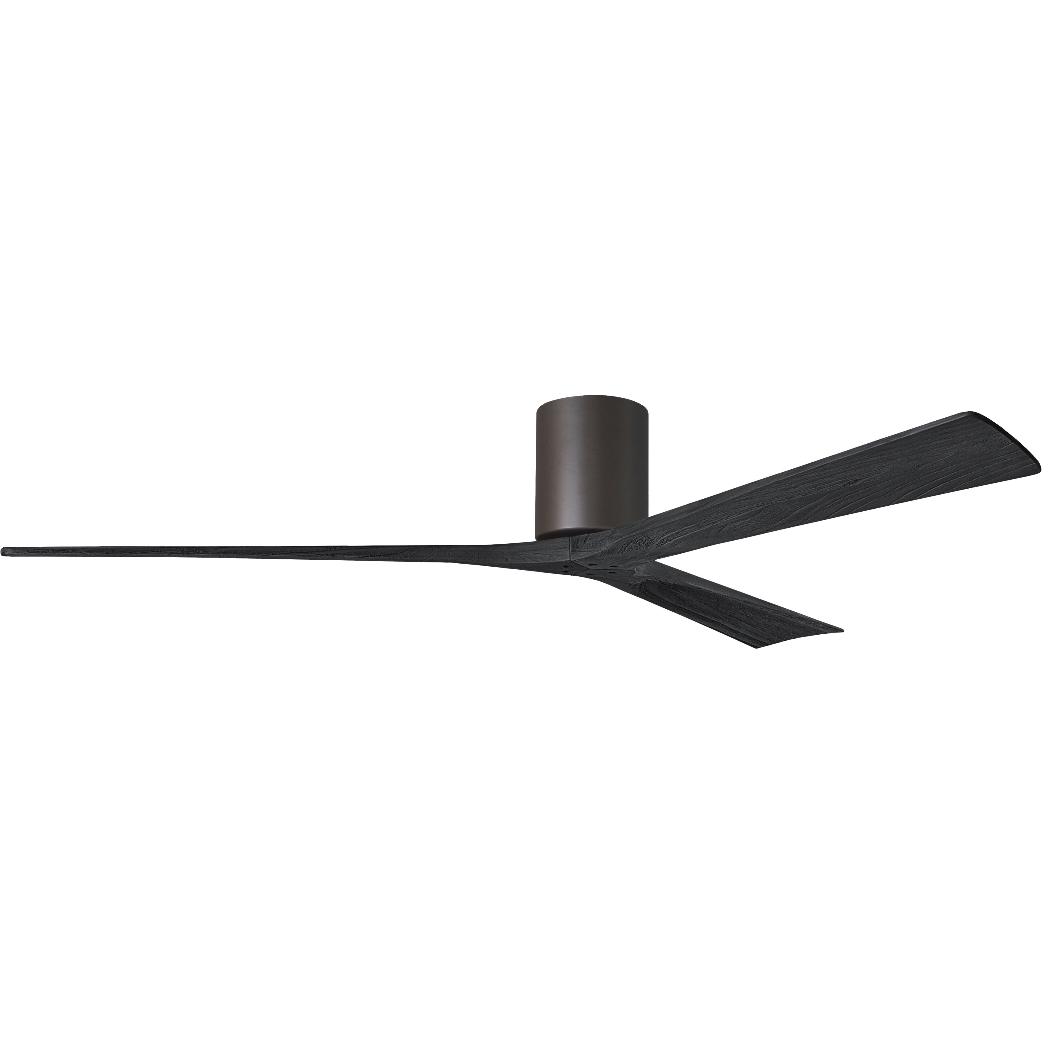 Atlas Irene-3H 72 inch Textured Bronze with Matte Black Blades Flush Mount Paddle Fan