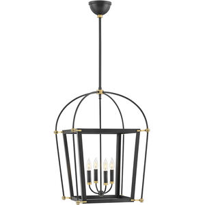 Selby LED 20 inch Black with Heritage Brass Indoor Chandelier Ceiling Light