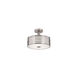 Breeze 2 Light 12 inch Brushed Nickel Semiflush Ceiling Light
